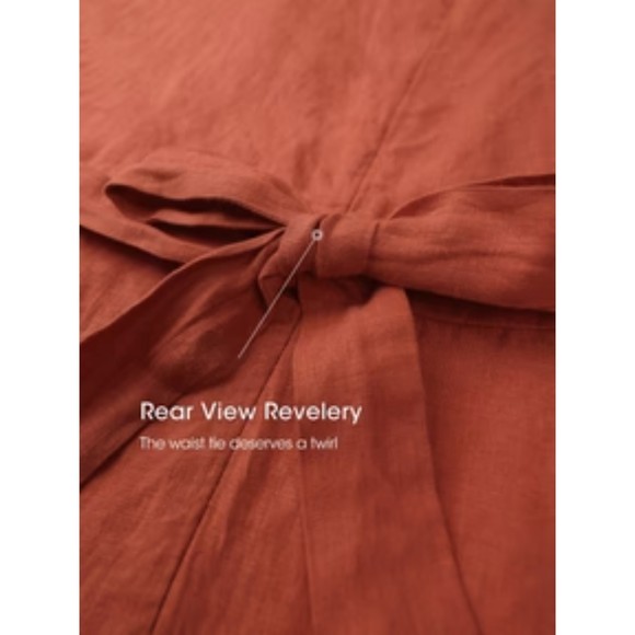 Valentina 100% Linen Button-Front A-Line Midi Dress - Picture 4 of 6